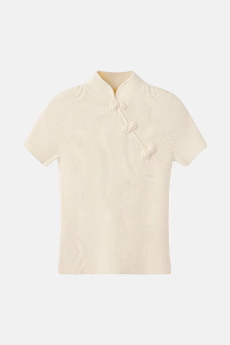 Pull à manches courtes - écru