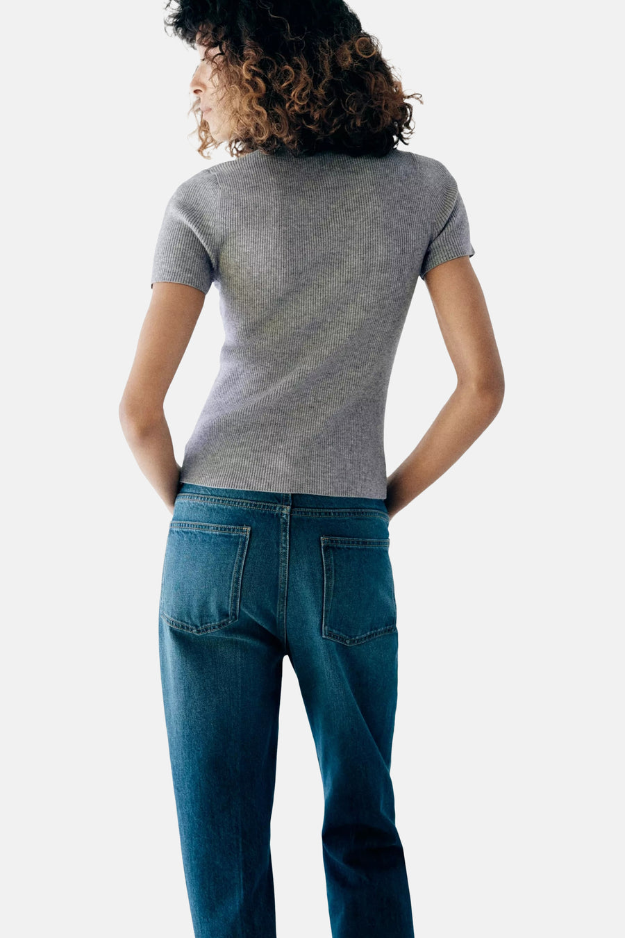 Pull à manches courtes - gris