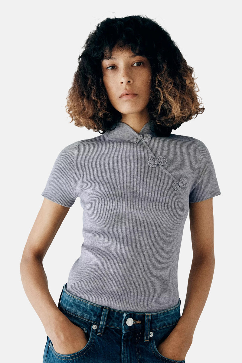 Pull à manches courtes - gris