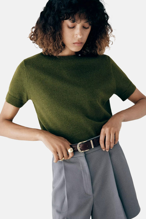 Pull à manches courtes - vert