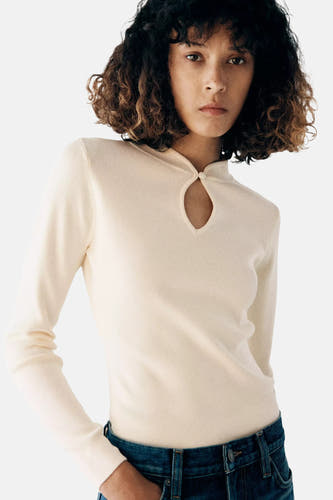 Pull col O - écru
