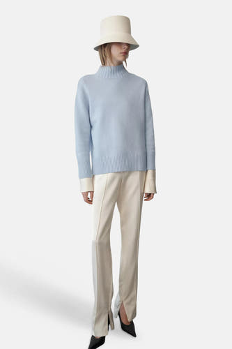 Pull col roulé bleu - MANGO