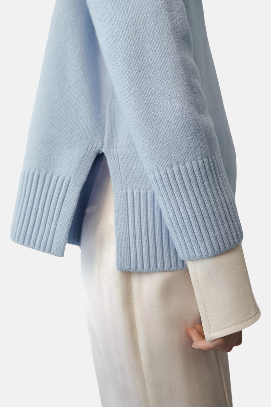 Pull col roulé bleu - MANGO