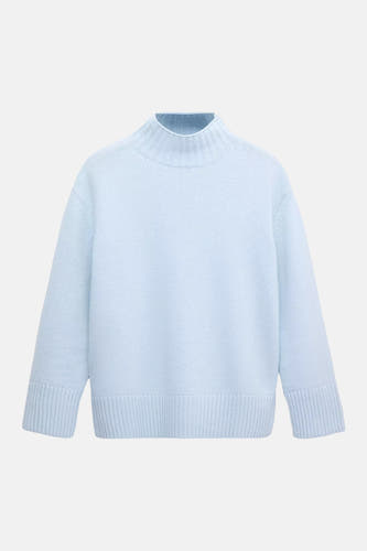 Pull col roulé bleu - MANGO