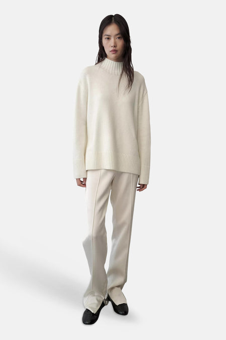 Pull col roulé blanc - MANGO