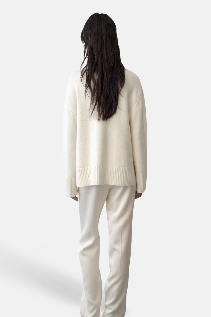 Pull col roulé blanc - MANGO