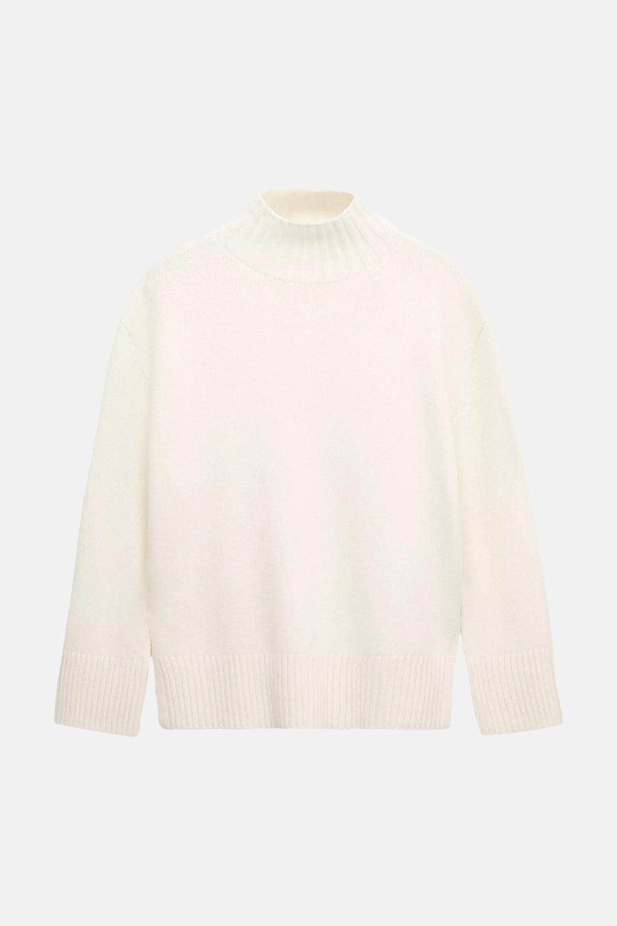 Pull col roulé blanc - MANGO