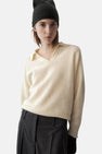 Pull col V - jaune