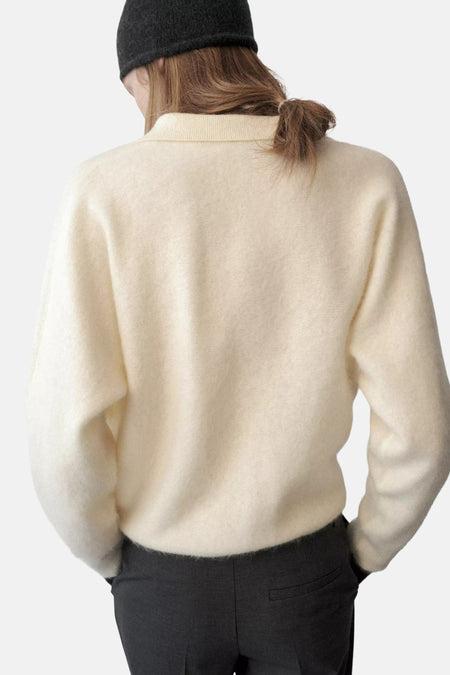 Pull col V - jaune
