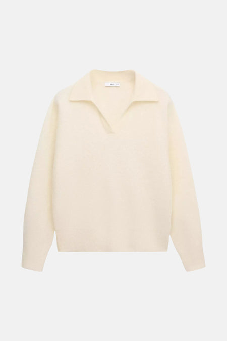 Pull col V - jaune