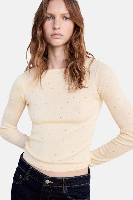Pull col O - écru