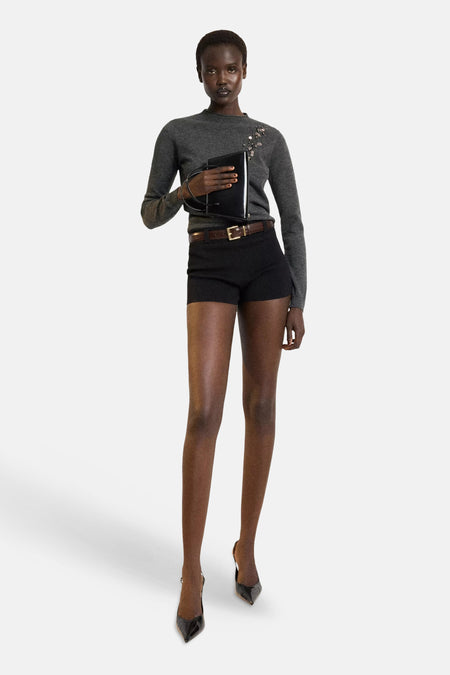 Pull col O - gris