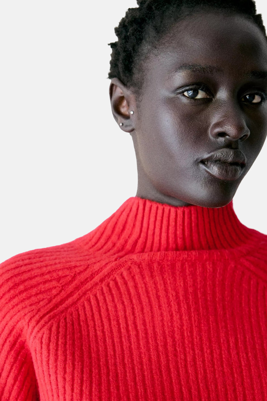 Pull à col roulant - rouge