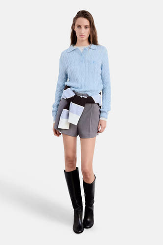 Pull col O - bleu