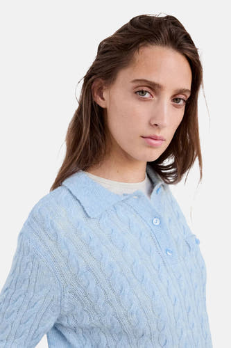 Pull col O - bleu