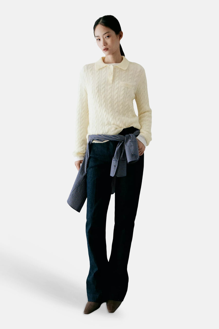 Pull col O - jaune