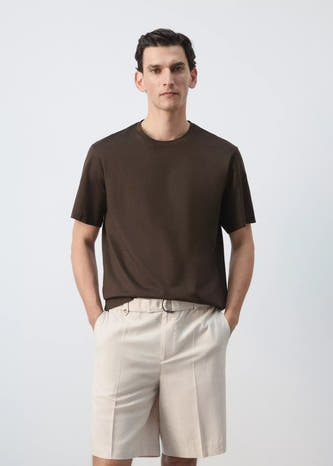 T-shirt (manches courtes) brun - MANGO