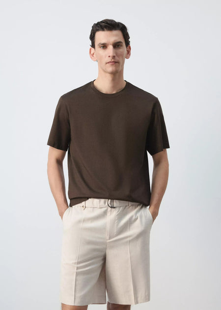 T-shirt (manches courtes) brun - MANGO