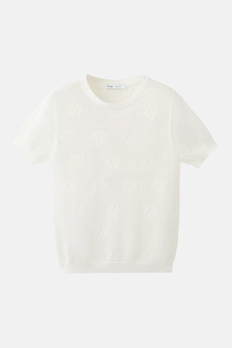 Pull col O - blanc