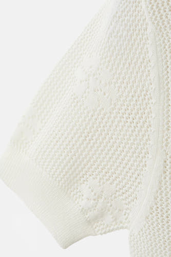 Pull col O - blanc