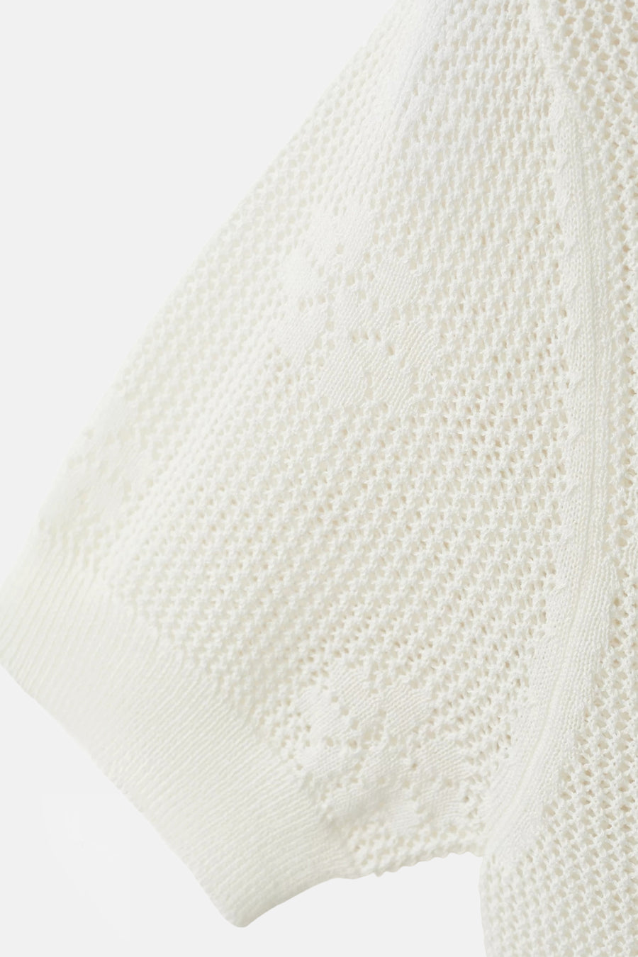 Pull col O - blanc