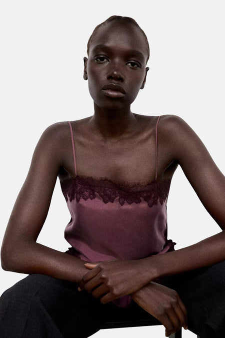 Blouse sans manches - bordeaux