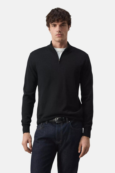 Pull col roulé bleu - MANGO