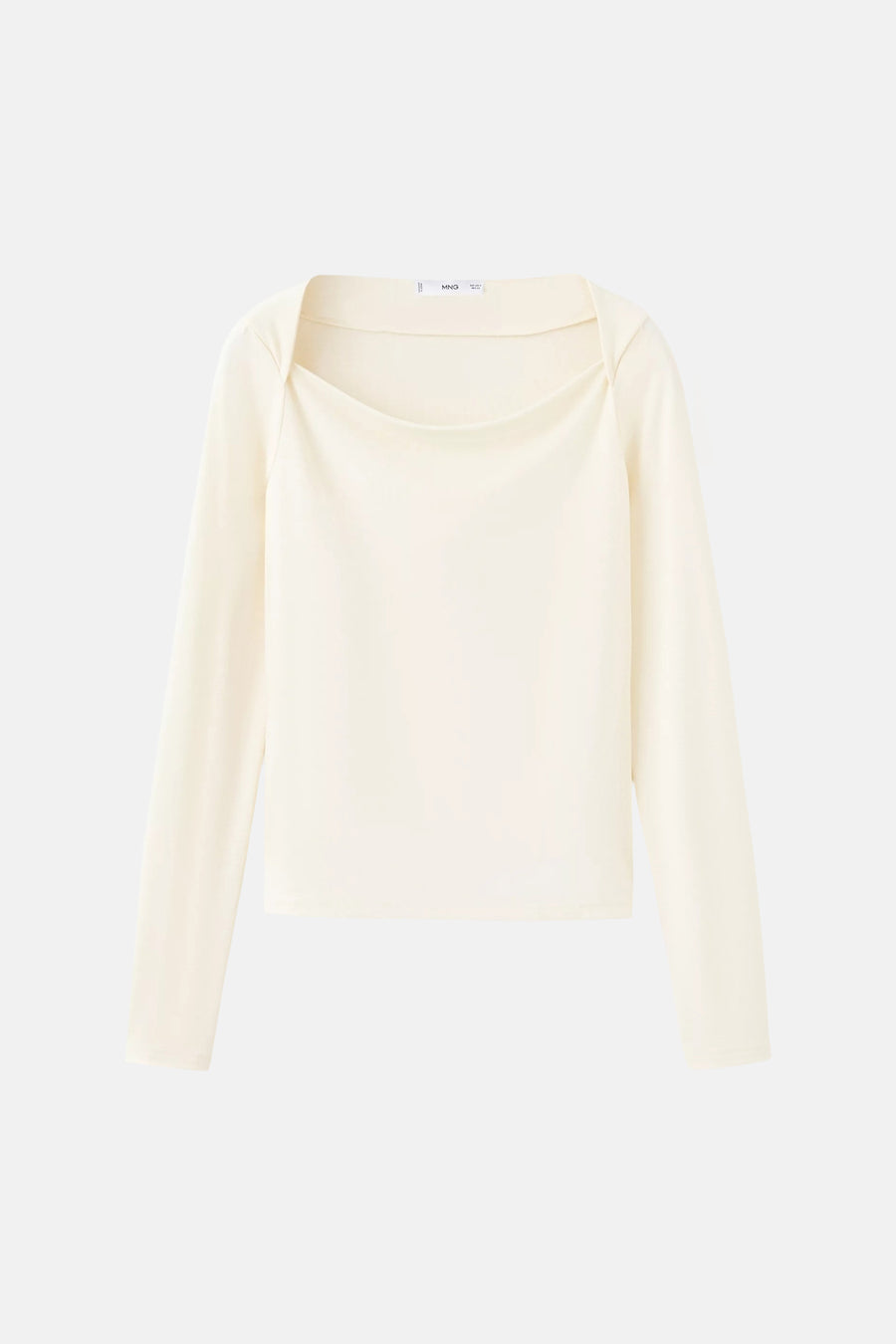 Top uni manche longue Écru - MANGO