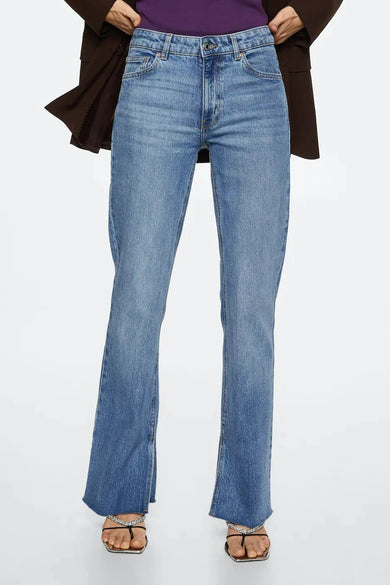 Jean &agrave; coupe droite - bleu