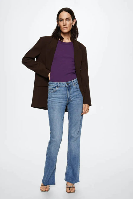 Jean &agrave; coupe droite - bleu