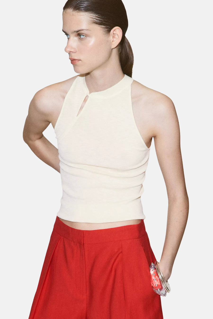 Chemisier (sans manches) beige - MANGO
