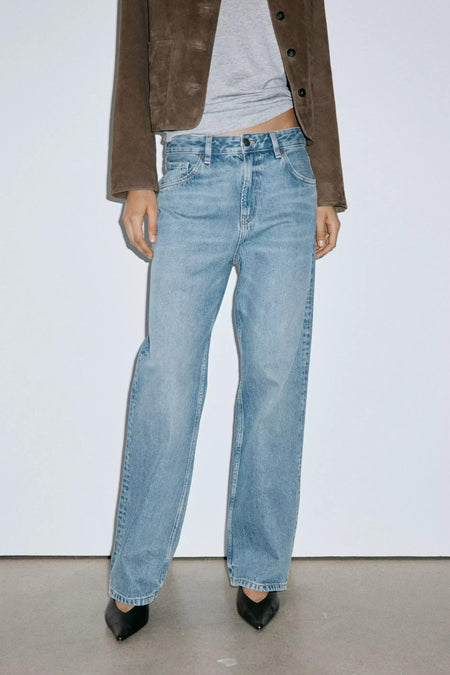 Jeans straight light blue denim - MANGO