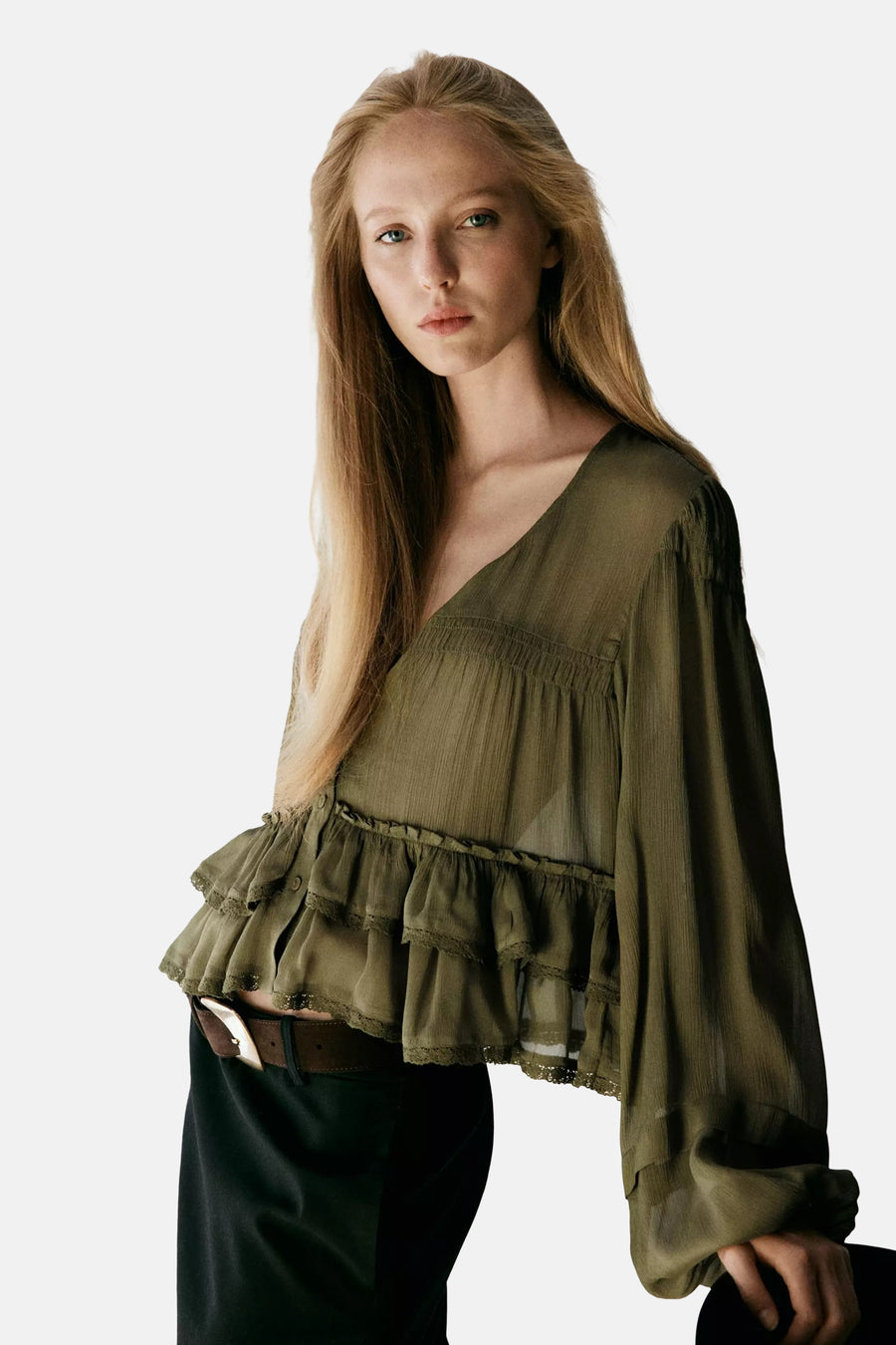 Blouse à manches longues - vert