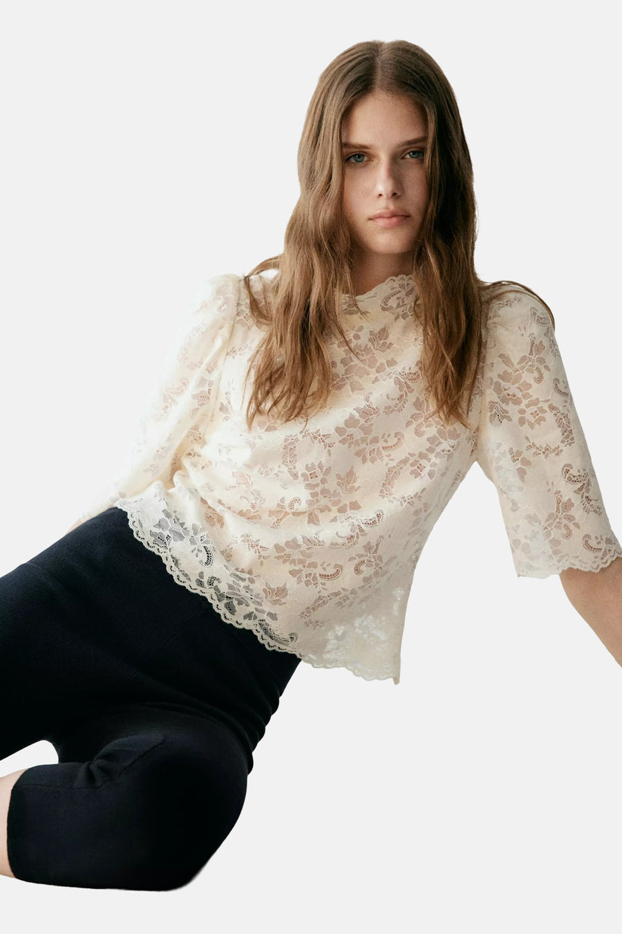 Blouse à manches courtes - écru
