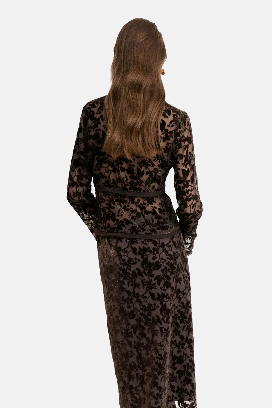 Blouse à manches longues - Brun