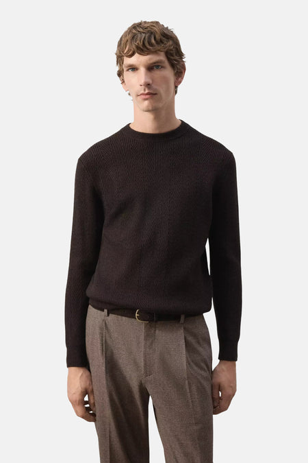 Pull col O - brun