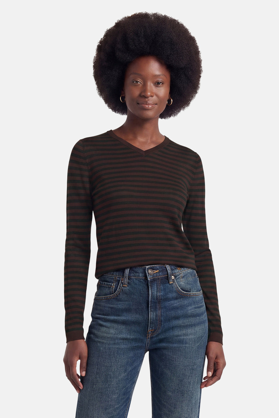 Pull col V - multicolore