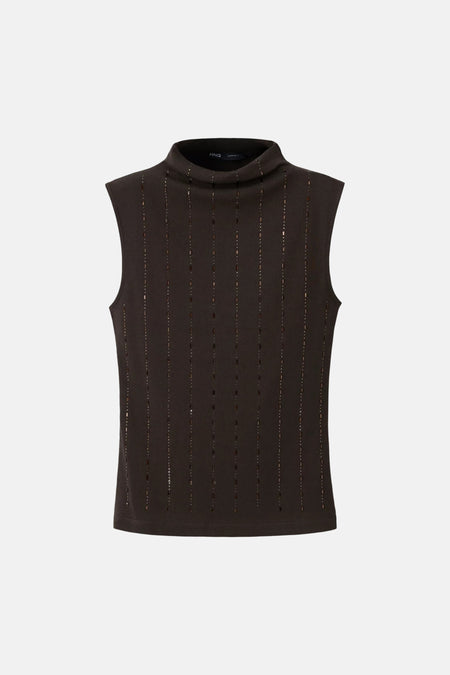 Top uni manche courte brun - MANGO