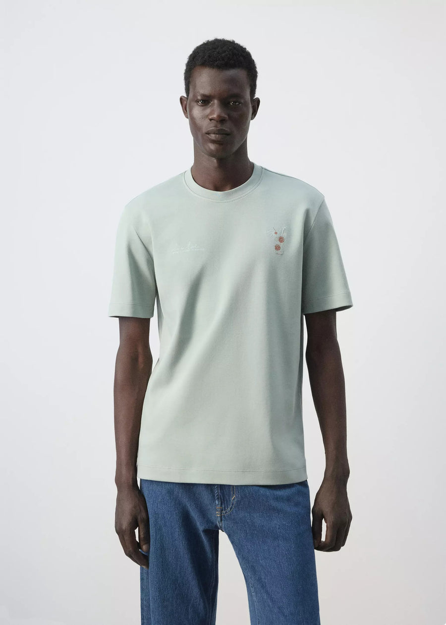 T-shirt (manches courtes) vert - MANGO