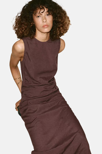 Robe sans manches - brun