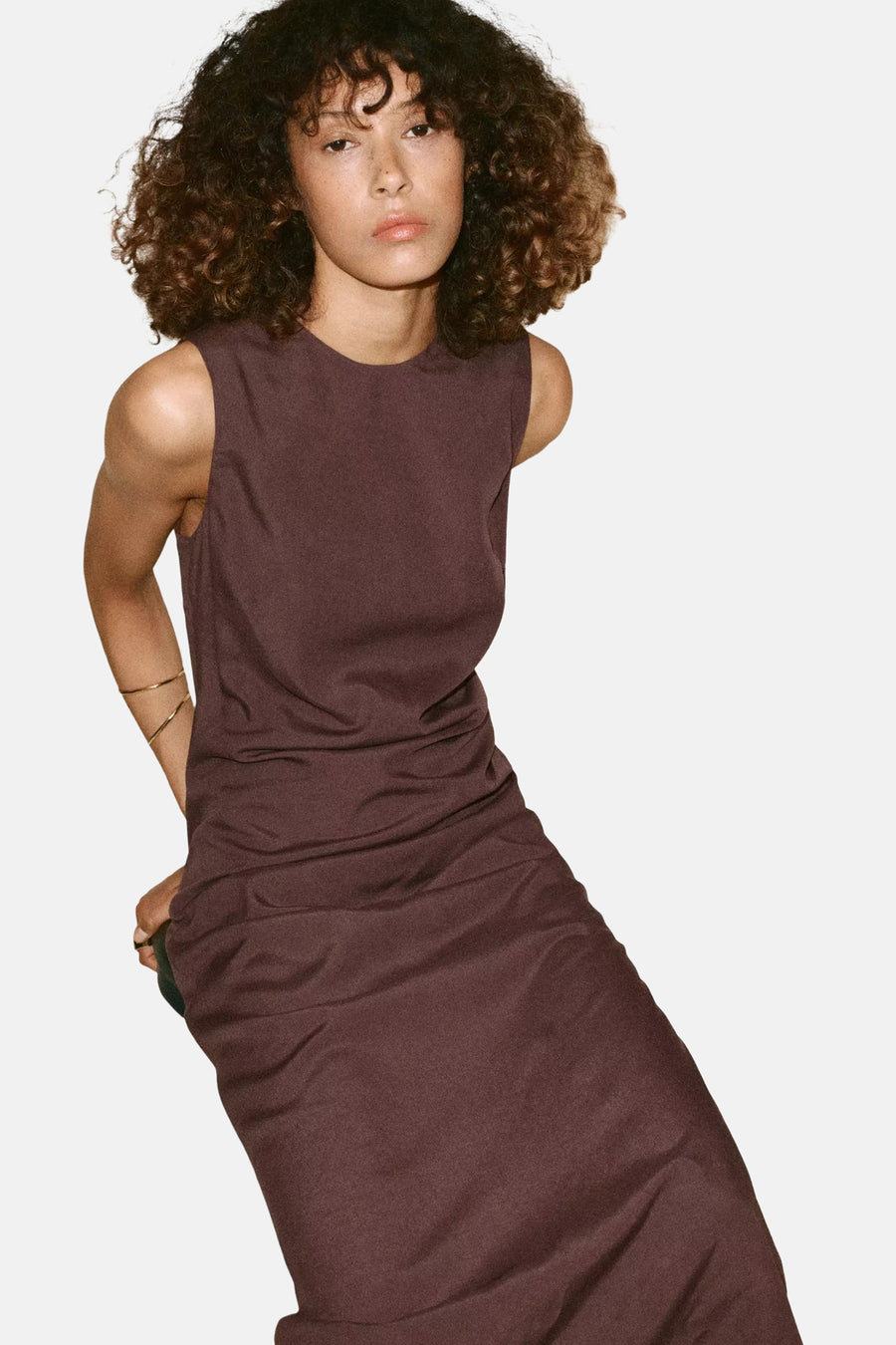 Robe sans manches - brun