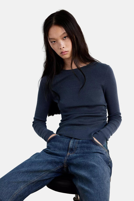 Pull col O - bleu