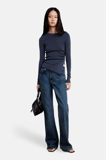 Pull col O - bleu