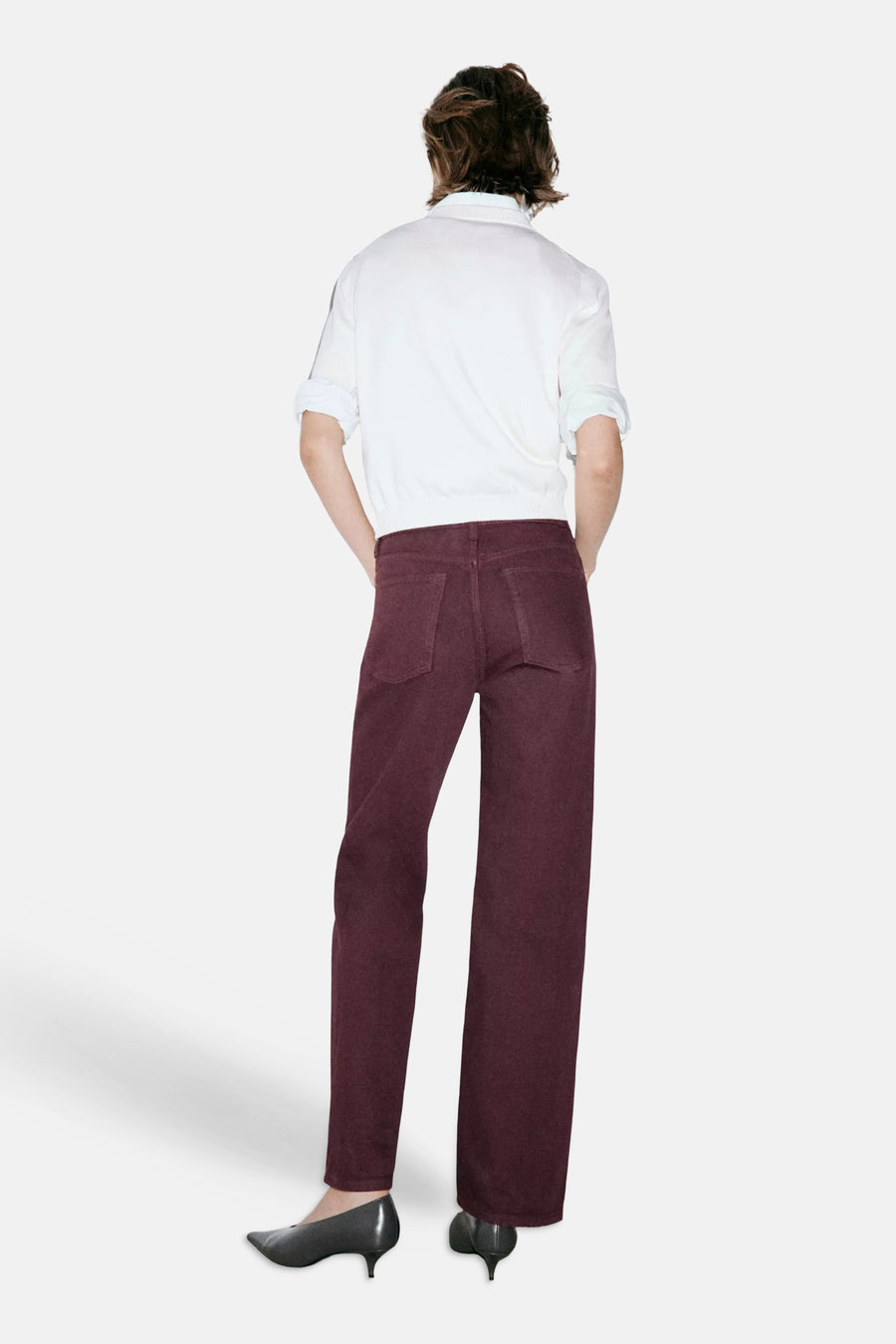 Pantalon 5 poches - bordeaux