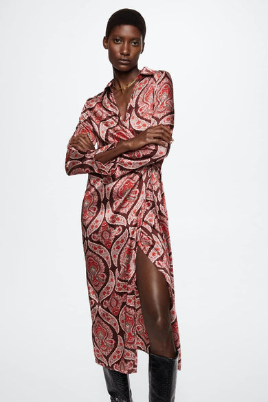 Robes manches longues rouge - MANGO