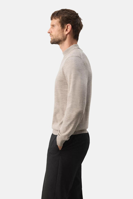 Pull col O - beige