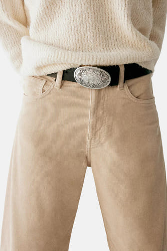 Pantalons 5 poches Écru - MANGO