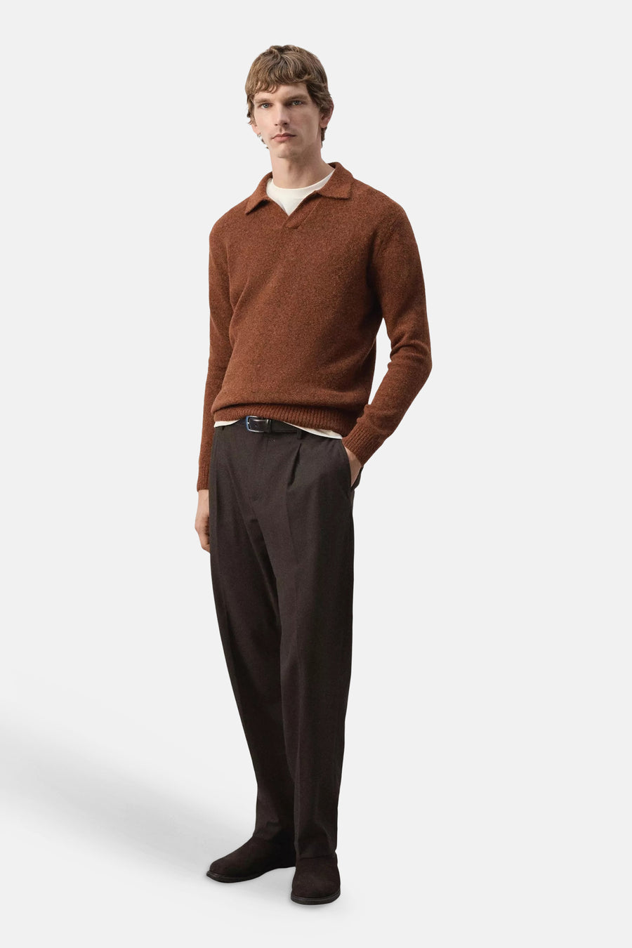 Pull col V brun - MANGO