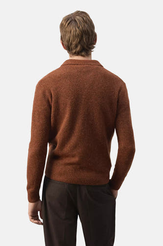 Pull col V brun - MANGO