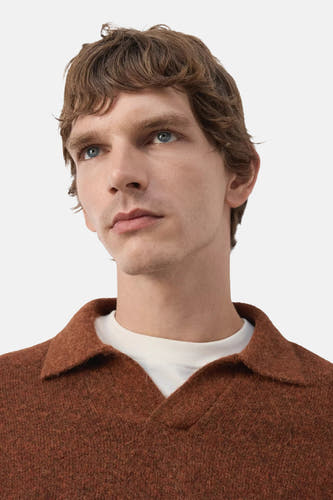 Pull col V brun - MANGO